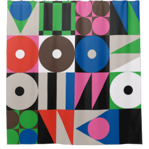 Neo Modernism artwork pattern made with abstract g Shower Curtain