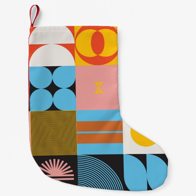 Neo Modernism artwork pattern made with abstract g Small Christmas Stocking (Front)