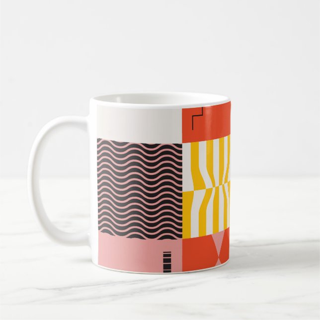 Neo Modernism artwork pattern made with abstract v Coffee Mug (Left)