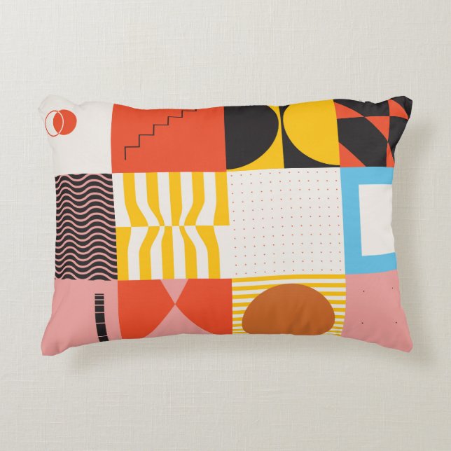 Neo Modernism artwork pattern made with abstract v Decorative Cushion (Front)