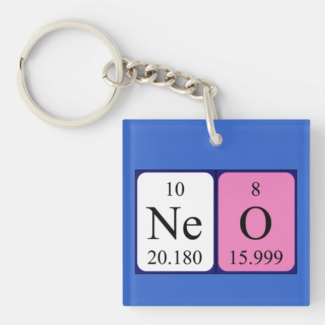 Neo periodic table name keyring (Front)