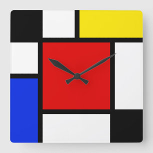Neo-Plasticism 2 Square Wall Clock