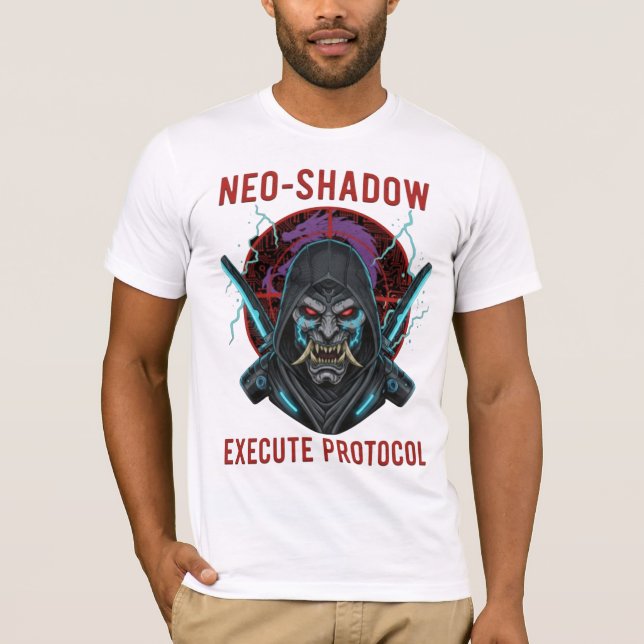 Neo-Shadow Execute Protocol T-Shirt - Cyberpunk (Front)