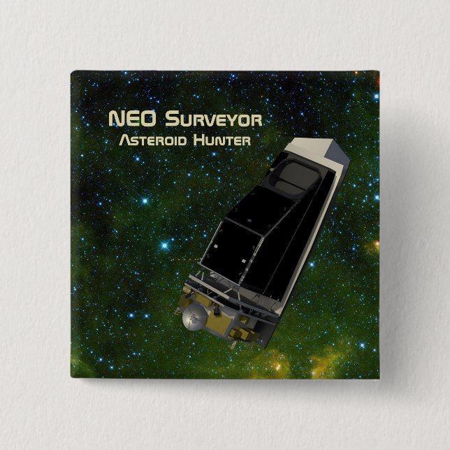 NEO Surveyor Asteroid Hunter 15 Cm Square Badge (Front)