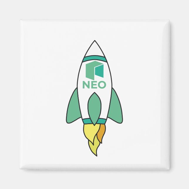 Neo To The Moon Rocket Magnet (Front)