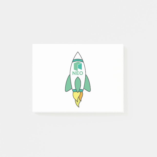 Neo To The Moon Rocket Post-it Notes (Front)
