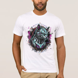 Neo-Tokyo Vapor Cyber Cat | Android Dreams Robotic T-Shirt