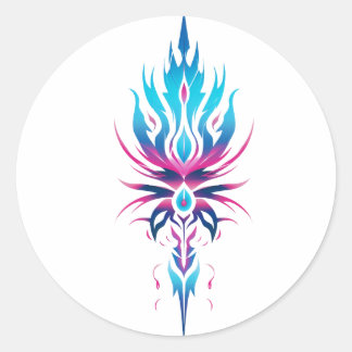Neo-Tribal Sigil Classic Round Sticker
