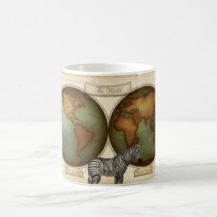 Neo-Victorian World Traveller's Illustrated Atlas Coffee Mug