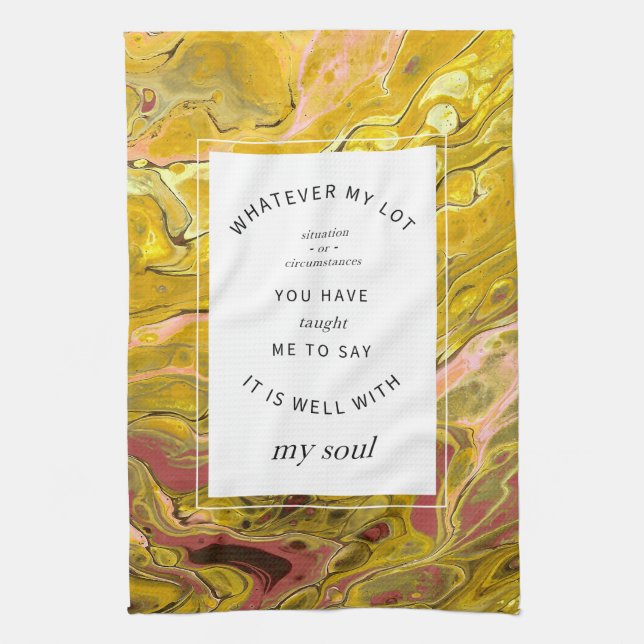 Neo Yellow Marble Christian Hymn Kitchen Towel (Vertical)