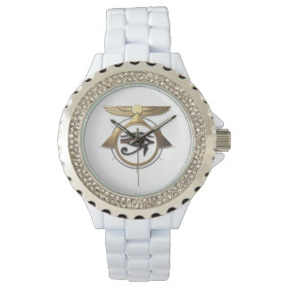NeoAnkh 3D Golden Eye of Horus & Winged Sun Disk Watch