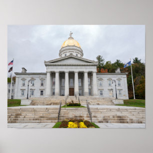 neoclassical state capitol building in montpelier poster