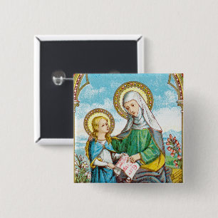 NeoGothic St. Anne and Young Mary (SAU 29) 15 Cm Square Badge
