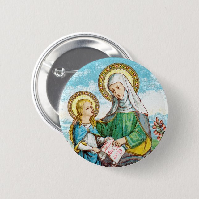 NeoGothic St. Anne and Young Mary (SAU 29) 6 Cm Round Badge (Front & Back)