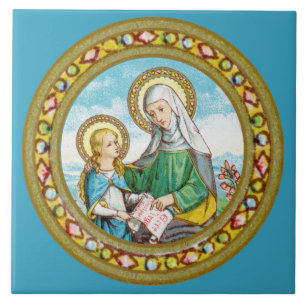 NeoGothic St. Anne and Young Mary (SAU 29) Ceramic Tile