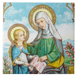 NeoGothic St. Anne and Young Mary (SAU 29) Ceramic Tile