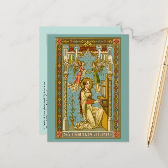 NeoGothic St. Cecilia of Rome (BNG 02) Postcard (Front/Back In Situ)