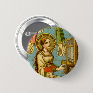 NeoGothic St. Cecilia of Rome (detail; BNG 02) 6 Cm Round Badge
