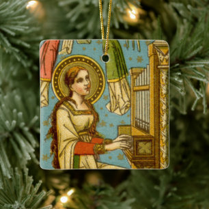NeoGothic St. Cecilia of Rome (detail; BNG 02) Ceramic Ornament