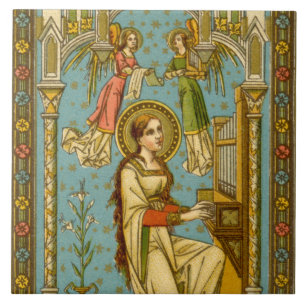 NeoGothic St. Cecilia of Rome (detail; BNG 02) Ceramic Tile