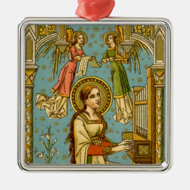 NeoGothic St. Cecilia of Rome (detail; BNG 02) Metal Ornament (Front)