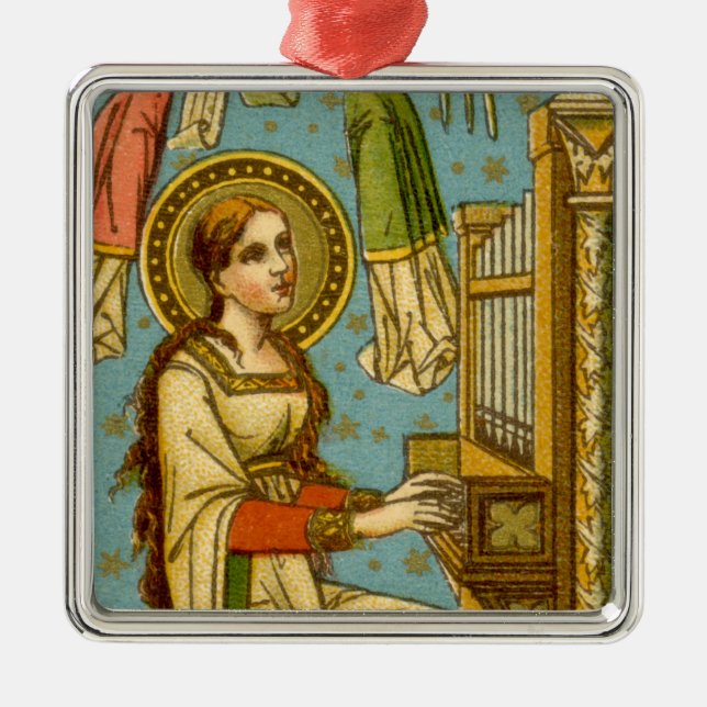 NeoGothic St. Cecilia of Rome (detail; BNG 02)  Metal Ornament (Front)