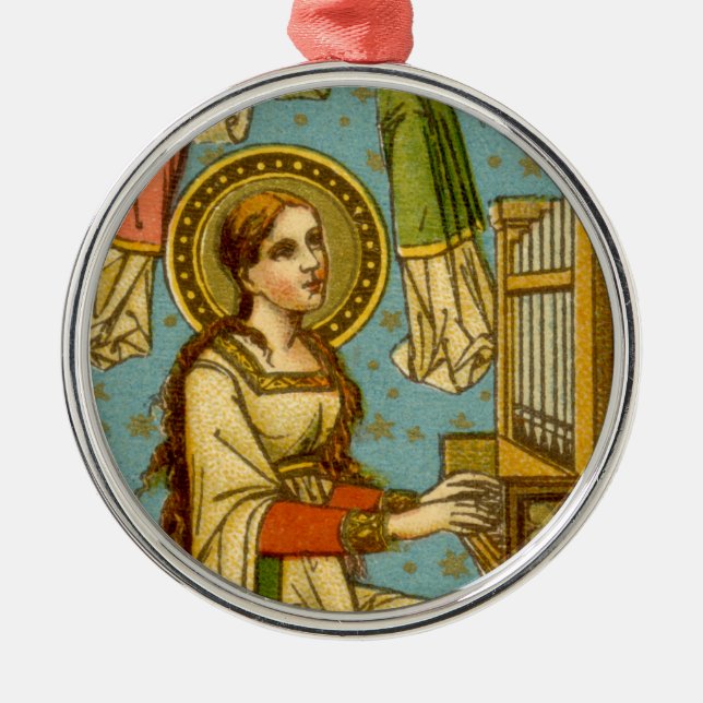 NeoGothic St. Cecilia of Rome (detail; BNG 02)  Metal Ornament (Front)