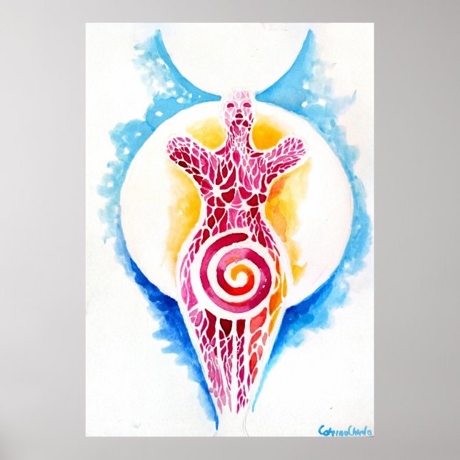 Neolithic goddess of fertility with the sun and th poster (Front)