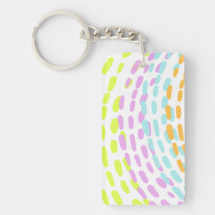 Neon 80's colours in animal print key ring