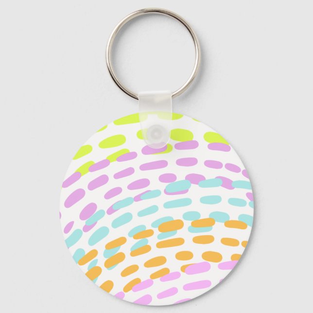 Neon 80's colours in animal print key ring (Front)