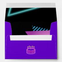 Neon 80s Party Editable Envelope 80s theme party