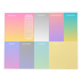 Neon A4 weekly planner/ notepad