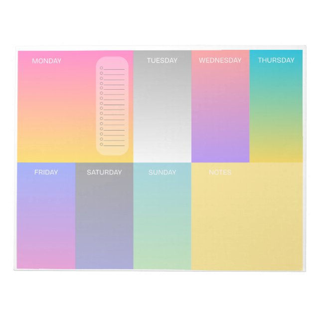 Neon A4 weekly planner/ notepad (Front)