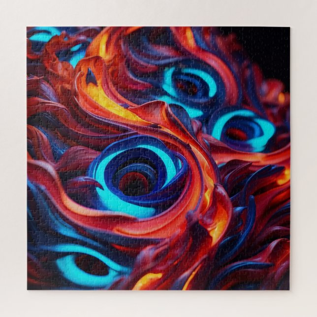 Neon abstract art jigsaw puzzle (Vertical)