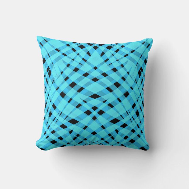 Neon, abstract , black ,blue cushion (Front)