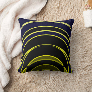 Neon Abstract Black Moroccan Historic Gate 1 Cushion