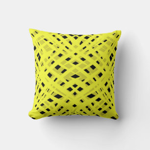 Neon, abstract , black ,yellow cushion