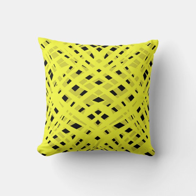 Neon, abstract , black ,yellow cushion (Front)