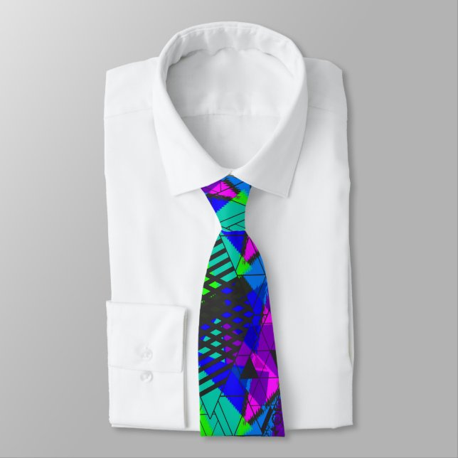Neon abstract, bright, geometric . tie (Tied)