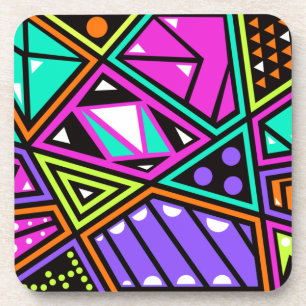 neon abstract coaster set