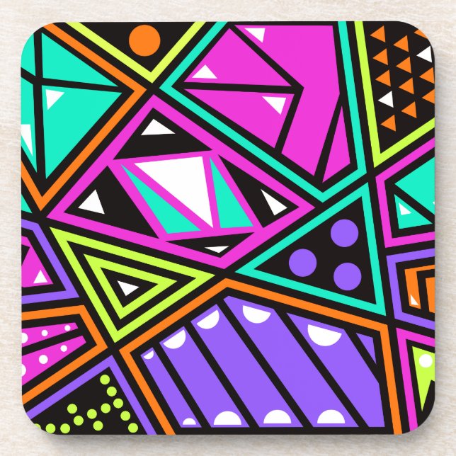 neon abstract coaster set (Front)