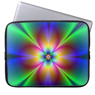 Neon Abstract Daisy Laptop Computer Sleeve