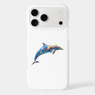 Neon Abstract Dolphin Art – Colourful Energy Wave