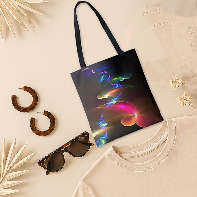 Neon Abstract Light Art Tote Bag (Creator Uploaded)