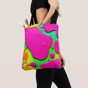Neon Abstract Liquid Dreams Tote Bag