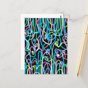 Neon Abstract Painting  Postcard