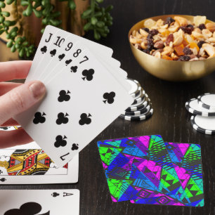 Neon abstract . playing cards