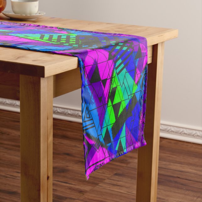 Neon abstract . short table runner (In Situ)