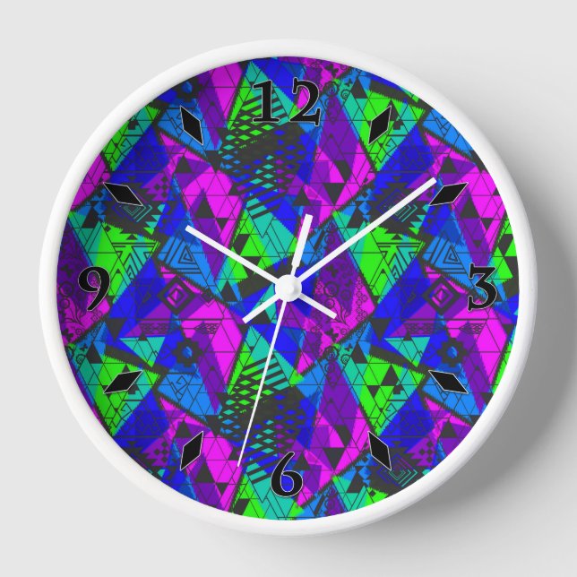 Neon abstract . tablecloth clock (Front)