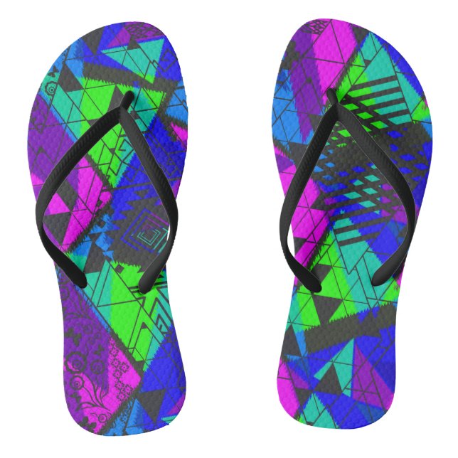 Neon abstract . thongs (Footbed)